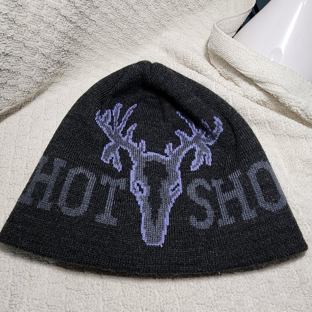 Deer Beanie Hot Shot Stocking Cap-Purple-Ladies One Size